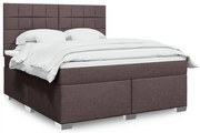 vidaXL Pat continental cu saltea maro închis 180x200cm material textil
