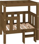 vidaXL Pat pentru câini, maro miere, 65,5x50,5x70 cm, lemn masiv de pin