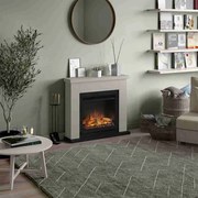Frode Light Beige semineu electric modern cu imitatie flacara reala