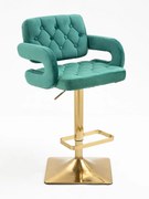 HR8403KW Scaun Catifea Verde Bază Aurie