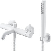 Baterie cada-dus Omnires Y monocomanda finisaj alb mat cu set de dus