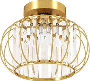 HOMCOM Plafonieră modernă, cristale, auriu, soclu E27, ideală pentru living și dormitor | Aosom Romania