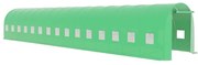 Solar de grădină, 4x15 m, 60 m², cadru din oțel, țeavă galvanizată, folie PE armată, 30 ferestre rulante, rezistent la UV, impermeabil, Verde, GH415,