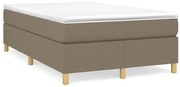 vidaXL Pat box spring cu saltea, taupe, 120x190 cm material textil