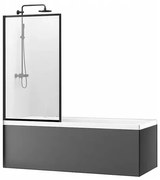 Paravan de cada Rea Lagos negru 70x140 cm mobil