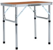 vidaXL Masă de camping pliabilă, 60 x 45 cm, aluminiu