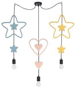 Lustră pentru copii pe cablu TRIO 3xE27/20W/230V albastru/roz/galben
