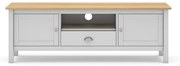 Comodă TV alb/natural din lemn de pin 158x53 cm Misti – Marckeric