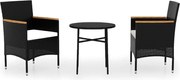 vidaXL Set mobilier de grădină, 3 piese, poliratan