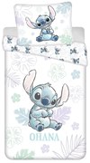 Lenjerie de pat pentru copii albă din bumbac pentru pat de o persoană 140x200 cm Lilo and Stitch "Ohana White" – Jerry Fabrics