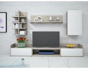 Biblioteca Karin, 200x40x160 cm, 4 corpuri, culoare bej deschis/sonoma, pal 16 mm