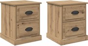 vidaXL Dulap de noapte 2 pcs Stejar Artizanal 39 x 39 x 47.5 cm