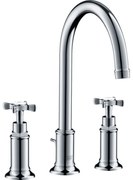 Baterie lavoar baie crom cu 3 orificii si ventil pop-up Hansgrohe Axor Montreux 180 Crom lucios