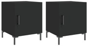 vidaXL Noptiere, 2 buc., negru, 40x40x50 cm, lemn compozit