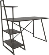 Birou ADMIRA, negru cu efect de marmura, PAL melaminat/metal, 120x60x1