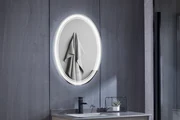 Oglinda baie Emily, ovala, 60x80 cm, iluminare LED, buton touch