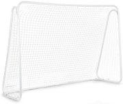 Poartă albă de fotbal cu plasă 215x153 cm