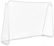Poartă albă de fotbal cu plasă 215x153 cm