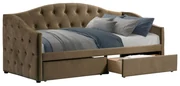 Pat de o persoană (divan) 90 cm Zonas (maro) (cu somieră) (cu sp. depozitare). 1116568