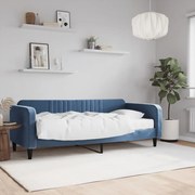 vidaXL Pat de zi cu saltea, albastru, 90x200 cm, catifea