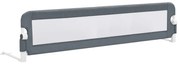 Balustrada protectie pat copii, gri, 180x42 cm, poliester