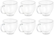 Set cesti termice pentru cafea sau ceai, pereti dubli, 6 cesti, 140 ml