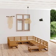 vidaXL Set mobilier de grădină, 11 piese, lemn masiv de pin