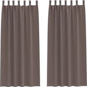 vidaXL Perdele Opaque cu Inel 2 pcs Maro închis 225 x 140 cm Poliester