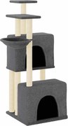 vidaXL Ansamblu pisici cu stâlpi din funie sisal, gri închis, 122 cm