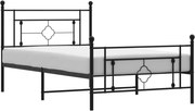 vidaXL Cadru pat metalic cu tăblii de cap/picioare, negru, 107x203 cm