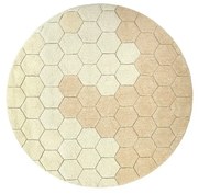 Covor galben ocru lavabil/țesut manual rotund din bumbac ø 140 cm Honeycomb Golden – Lorena Canals