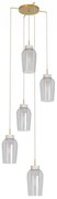 Lustra cu 5 pendule design modern Nora auriu/ marmura alba