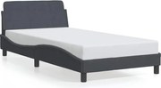 vidaXL Cadru de pat, Dover, gri închis, 100x203 cm, catifea