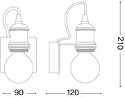 Lampă de perete Ideal Lux FRIDA 1xE27/60W/230V cupru