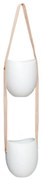 Set 2 ghivece ceramică suspendate cu curea din piele Hübsch Ivy