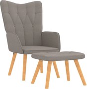 vidaXL Scaun de relaxare cu taburet, gri taupe, textil