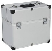 vidaXL Cutie de scule, argintiu, 38 x 22,5 x 34 cm, aluminiu