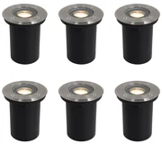 Set de 6 spoturi moderne pentru exterior din oțel 35 mm reglabile IP65 - Delux