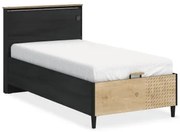 Pat cu spatiu depozitare, USB, adolescenti Colectia Black 100x200 cm