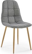 Scaun K316, gri/stejar, stofa clasica/metal, 44x56x87 cm