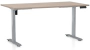 Masa inaltime reglabila OfficeTech B, 160 x 80 cm, bază gri, stejar