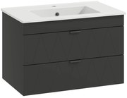 HOMCOM Dulap Suspendat cu Chiuvetă Keramik și Sertare Soft-Close, Negru | Aosom Romania