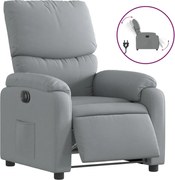 vidaXL Fotoliu rabatabil electric, gri deschis, textil