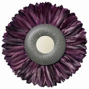 Oglinda decorativa de perete cu pene mov KRESY, 50 cm