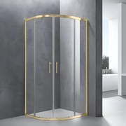 Murcia || Gold Cabină De Duș Semirotundă 80x80, 190cm, 6mm NANO