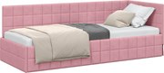 vidaXL Cadru de pat colțar cu headboard Roz 80 cm x 200 cm Catifea