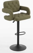 HR8403W Scaun Khaki Piele Ecologica Premium Soft cu Bază Neagră