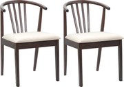 vidaXL Scaun de sufragerie 2 pcs Maro deschis și deschis