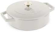 Cratiță din fontă emailată cu capac 26 cm, 2.57 L Berlinger Haus Sahara Collection BH 6530, crem, ideală pentru friptură și cuptor