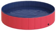 PawHut Piscină Pliabilă pentru Câinele Tău, PVC Durabil, Roșie, 140x30cm | Aosom Romania